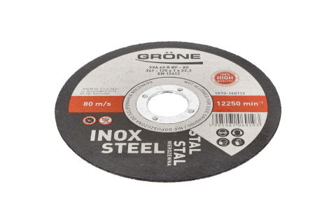 Tarcza tnąca do stali nierdzewnej Grone 125mm, 1mm Tarcza tnąca do stali nierdzewnej Grone 125mm, 1mm