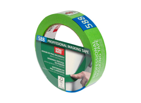 Taśma malarska 25 mm x 33 m, Scley seria 588 Taśma maskująca Taśma malarska 25 mm x 33 m, Scley seria 588 Taśma maskująca