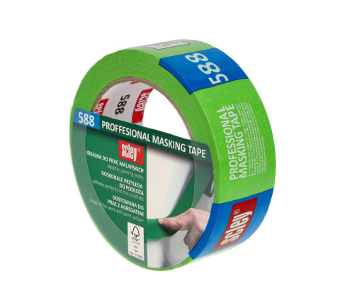 Taśma malarska 38 mm x 33 m, Scley seria 588 Taśma maskująca Taśma malarska 38 mm x 33 m, Scley seria 588 Taśma maskująca