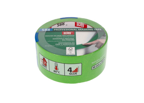 Taśma malarska 48 mm x 33 m, Scley seria 588 Taśma maskująca Taśma malarska 48 mm x 33 m, Scley seria 588 Taśma maskująca