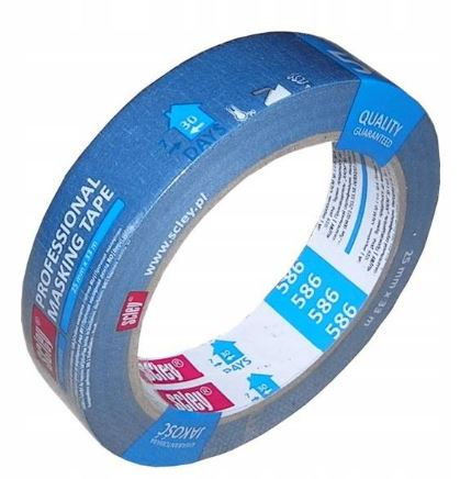 Taśma malarska niebieska 25mm x 33m, Scley seria 586 Taśma malarska niebieska 25mm x 33m, Scley seria 586