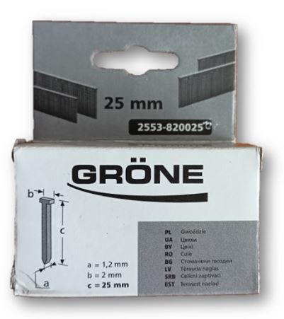 Gwoździe do gwoździarek 25mm 1000 szt. Gwoździe do gwoździarek 25mm 1000 szt.