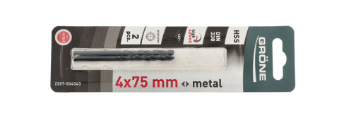 Wiertło do metalu Grone 4 x 75mm 2 szt Wiertło do metalu Grone 4 x 75mm 2 szt