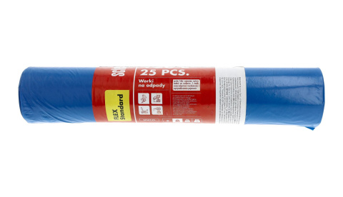 Worki na śmieci Scley 120L niebieskie UNIWERSALNE 25 sztuk Worki na śmieci Scley 120L niebieskie UNIWERSALNE 25 sztuk